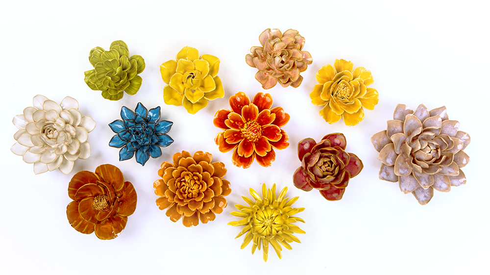 Full Chive birth flower ceramic collection all 12 months handmade, Chive Studio, Toronto