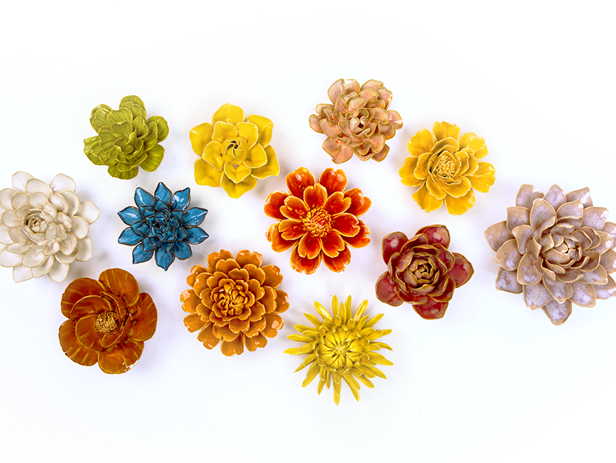 Full Chive birth flower ceramic collection all 12 months handmade, Chive Studio, Toronto