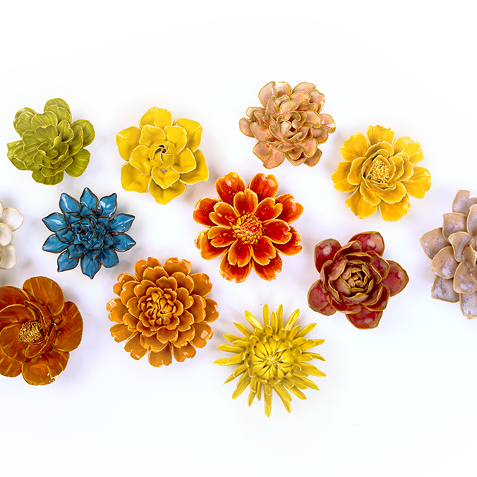 Full Chive birth flower ceramic collection all 12 months handmade, Chive Studio, Toronto