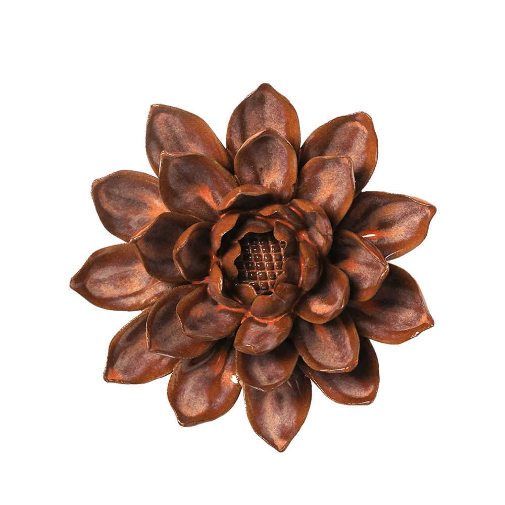 Brown, Beige Ceramic Flowers - Chive Ceramics Studio