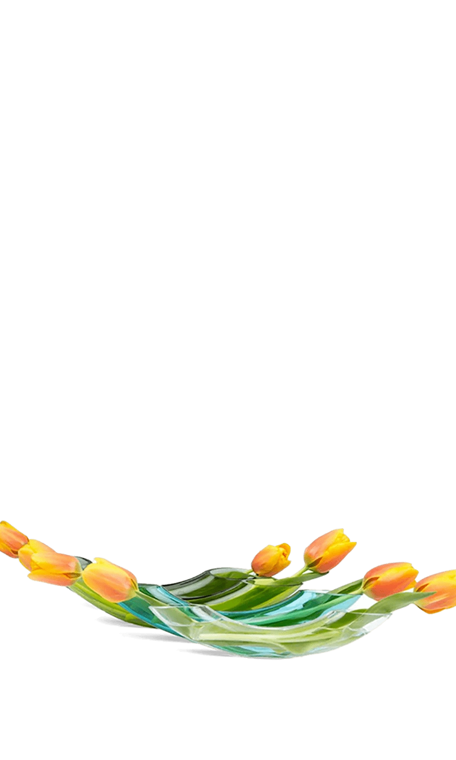 Aqua Glass Modern Flower Vase - Arch - handmade by Chive Studio Toronto