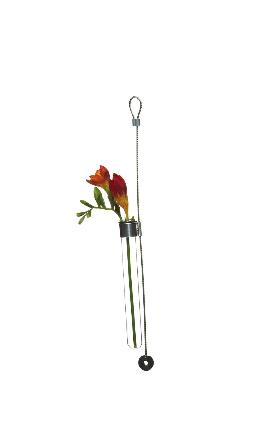 Silver Wire Cable & Glass Flower Vase - Hanging Airplane - handmade by Chive Studio Toronto