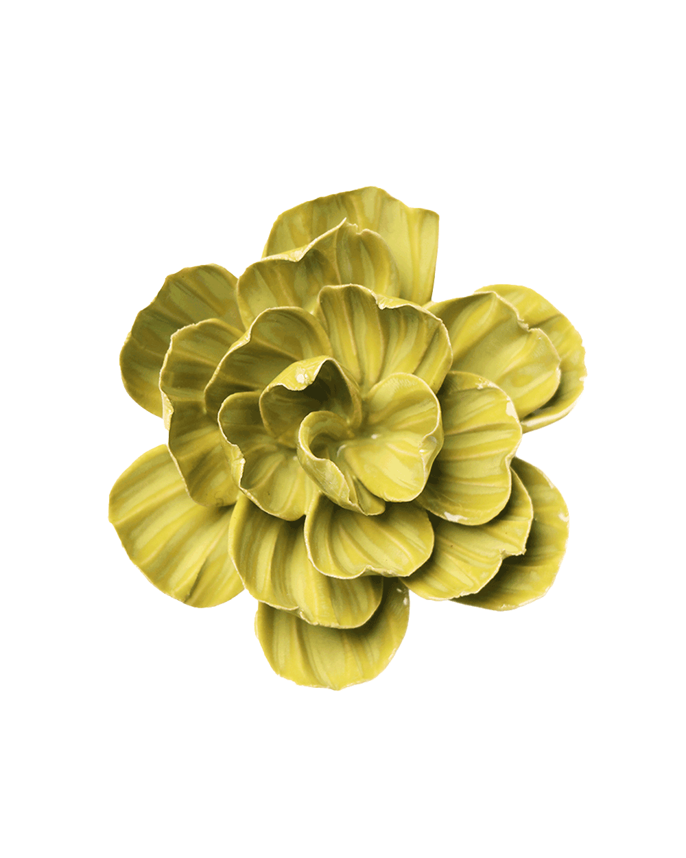 Chartreuse Primrose ceramic wall flower — English Garden Collection — Chive Ceramics Studio