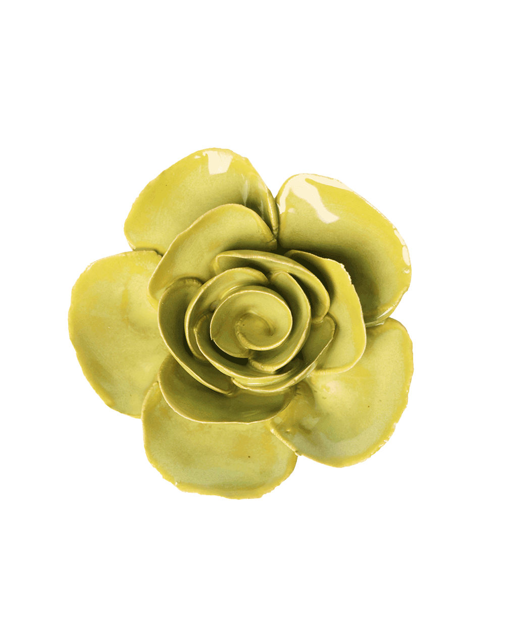 Chartreuse Elegance Ranunculus ceramic wall flower — English Garden Collection — Chive Ceramics Studio