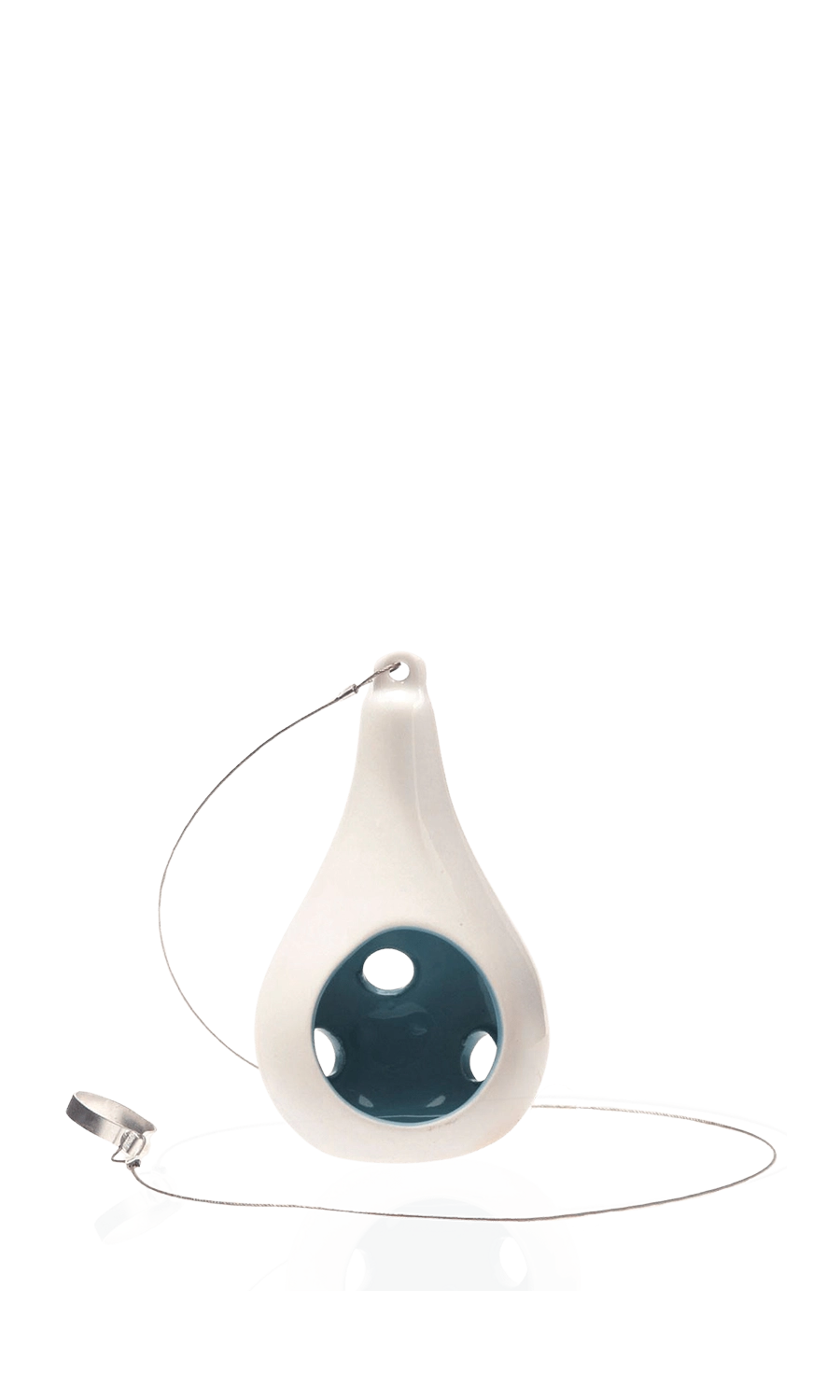 White Blue Ceramic Hanging Air Plant Holder - Pod - handmade by Chive Studio Toronto