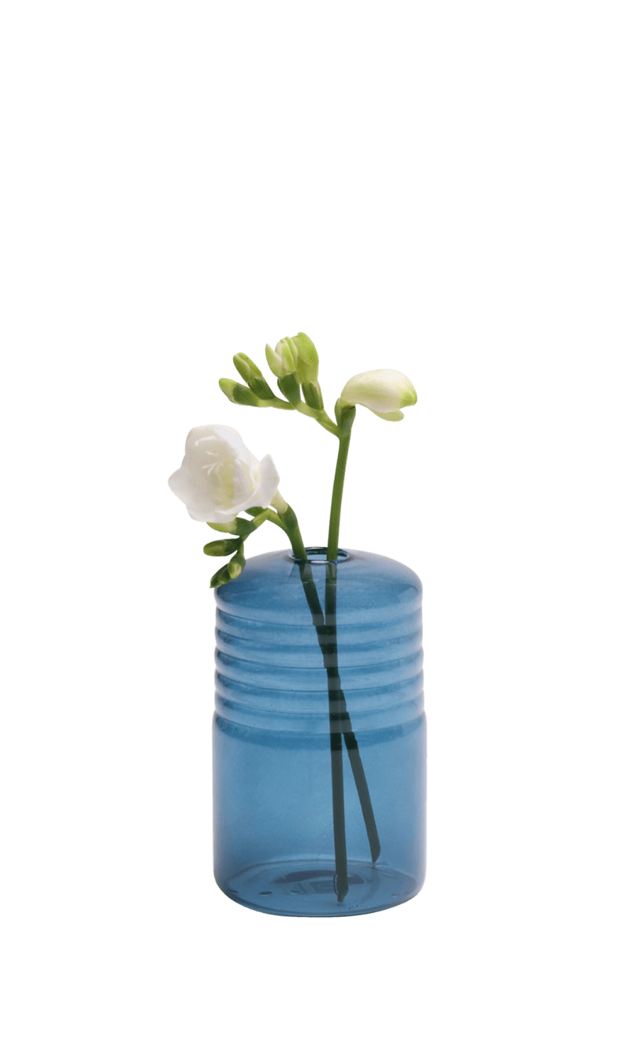 Blue Glass Modern Flower Vase - Wabo - handmade by Chive Studio Toronto