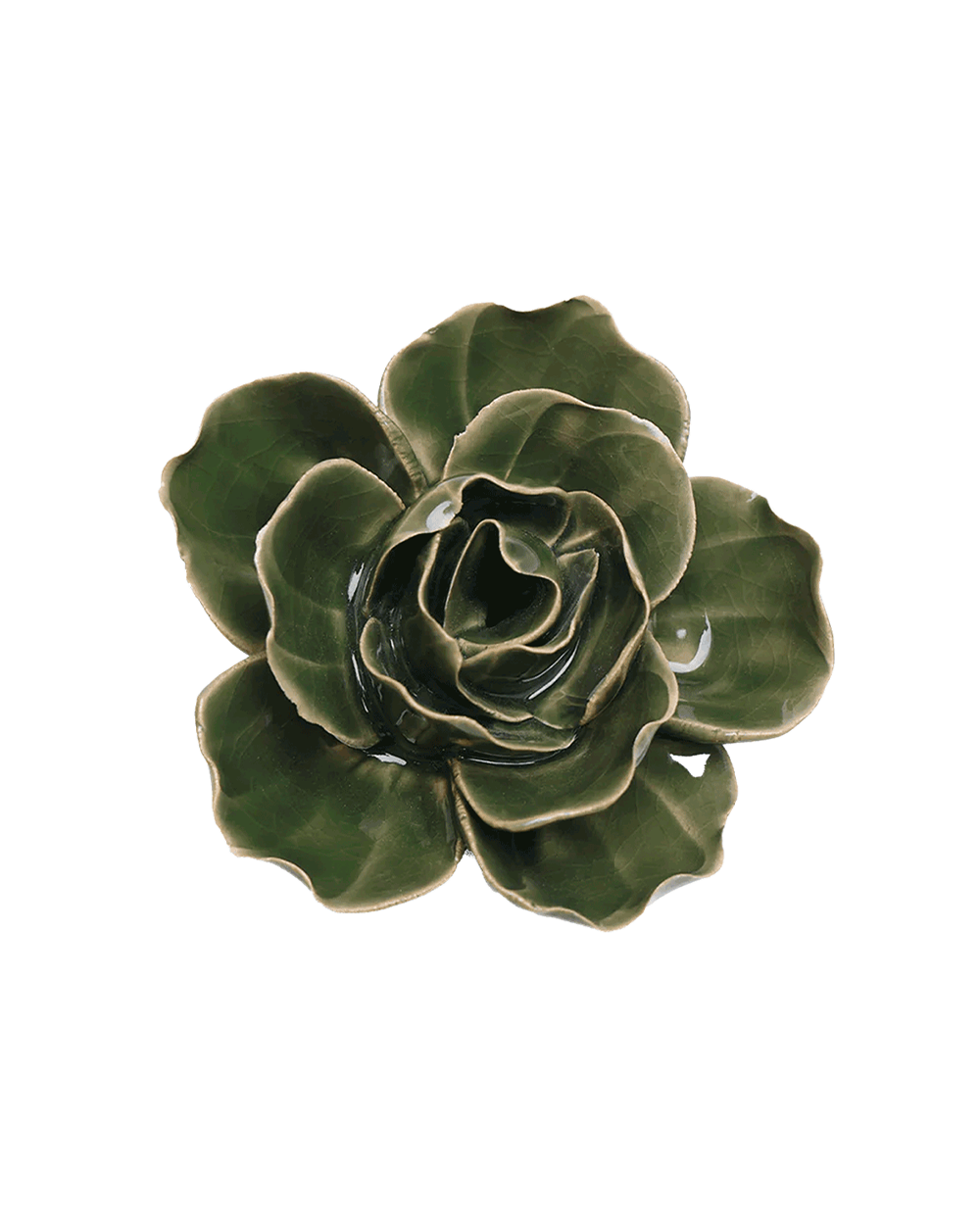 Fir Green Butterfly Ranunculus ceramic wall flower — English Garden Collection — Chive Ceramics Studio