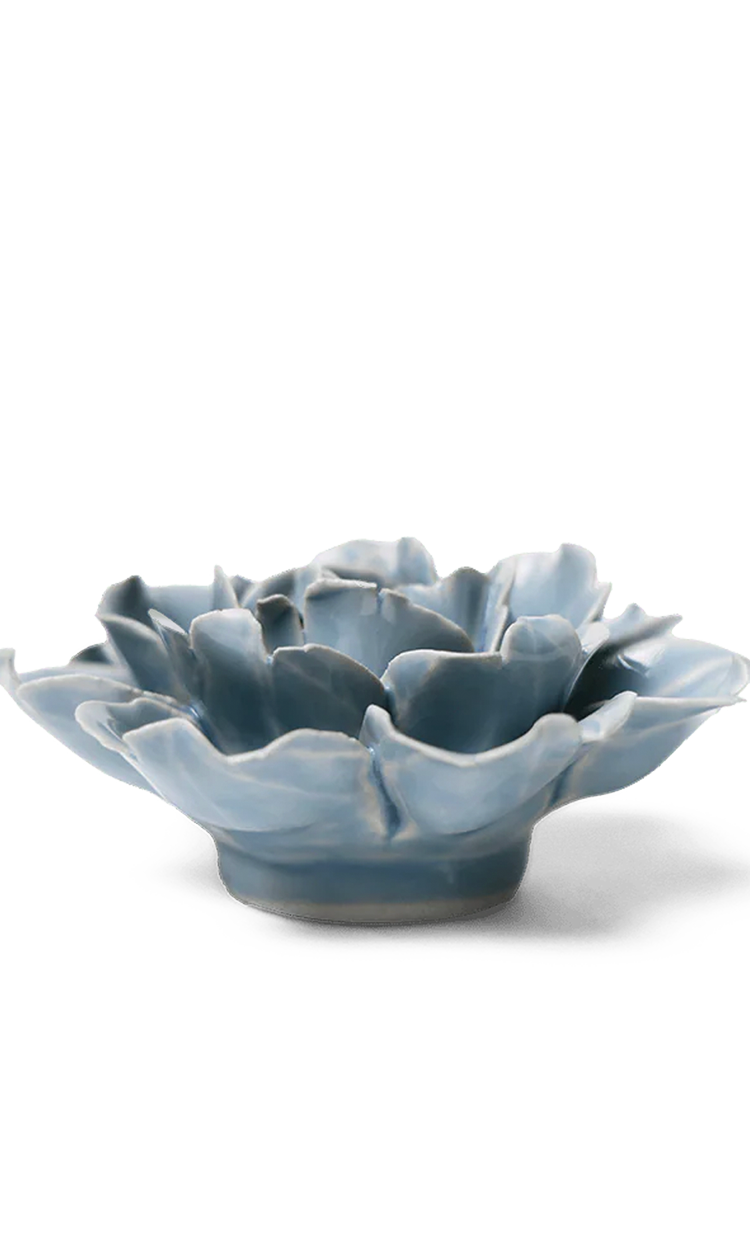 Pastel Blue Rose ceramic wall flower — English Garden collection — by Chive Studio