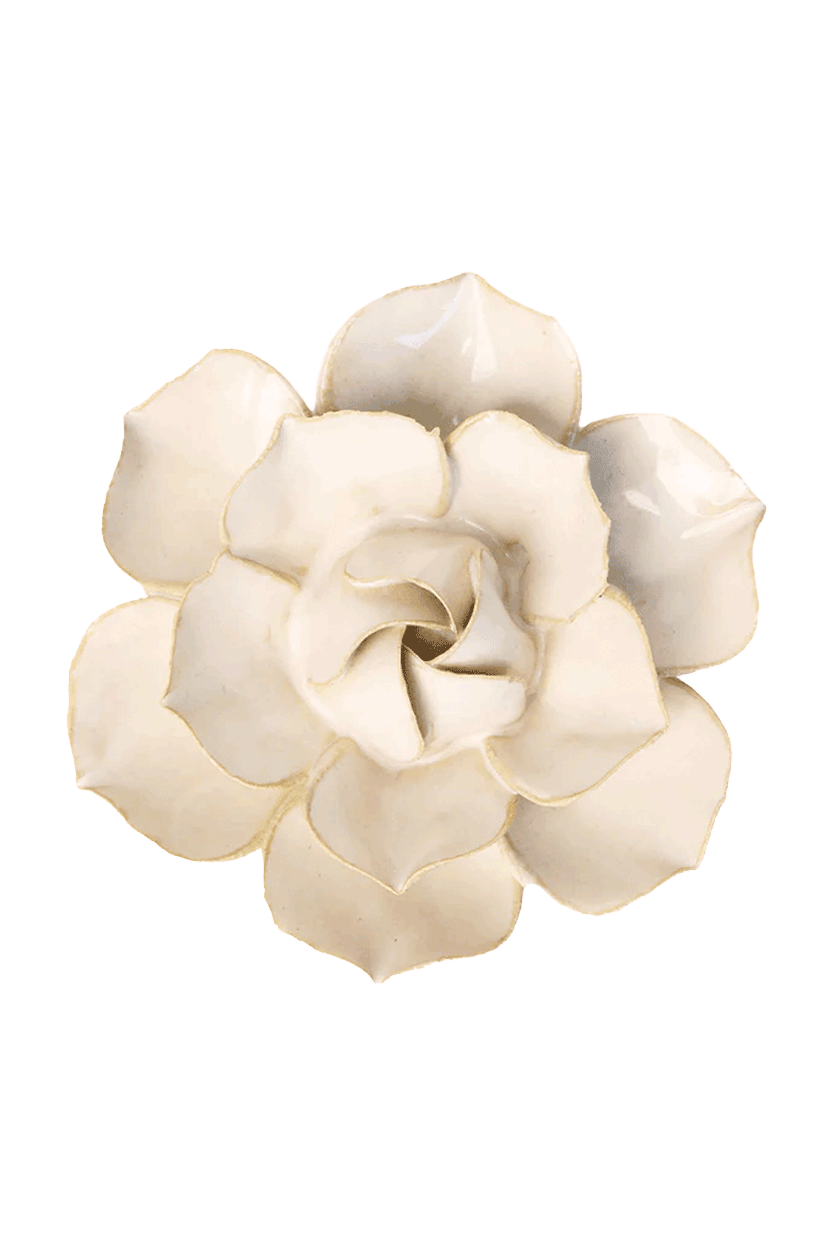 Ivory Daffodil ceramic wall flower detail view — Chive Ceramics Studio