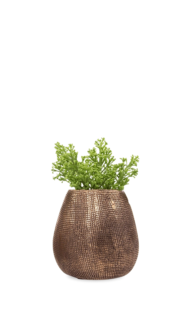 Antique Rose Gold Ceramic Planter Pot - Mesh - handmade by Chive Studio Toronto