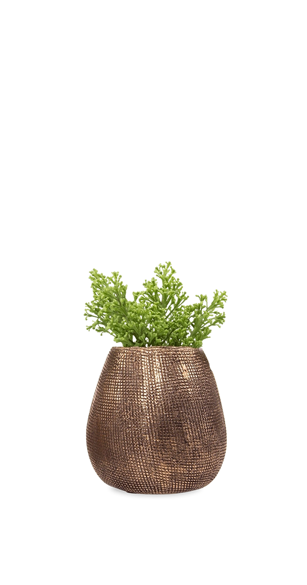 Antique Rose Gold Ceramic Planter Pot - Mesh - handmade by Chive Studio Toronto