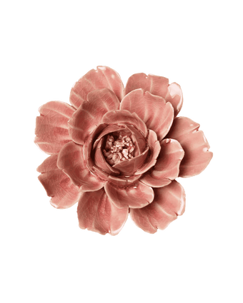 Champagne Pink Rose ceramic wall flower — English Garden Collection — Chive Ceramics Studio