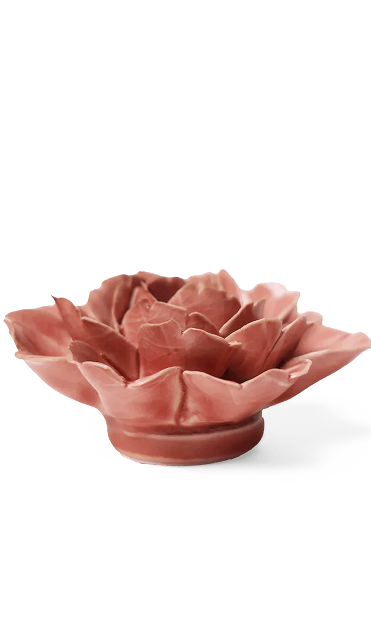 Champagne Pink Rose ceramic wall flower detail view — Chive Ceramics Studio