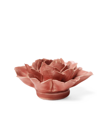 Champagne Pink Rose ceramic wall flower detail view — Chive Ceramics Studio