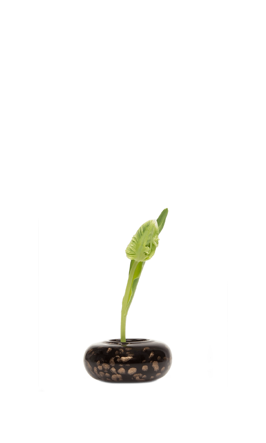 Brown/Copper Spots Glass Ikebana Kenzan Vase - Neutrino - handmade by Chive Studio Toronto