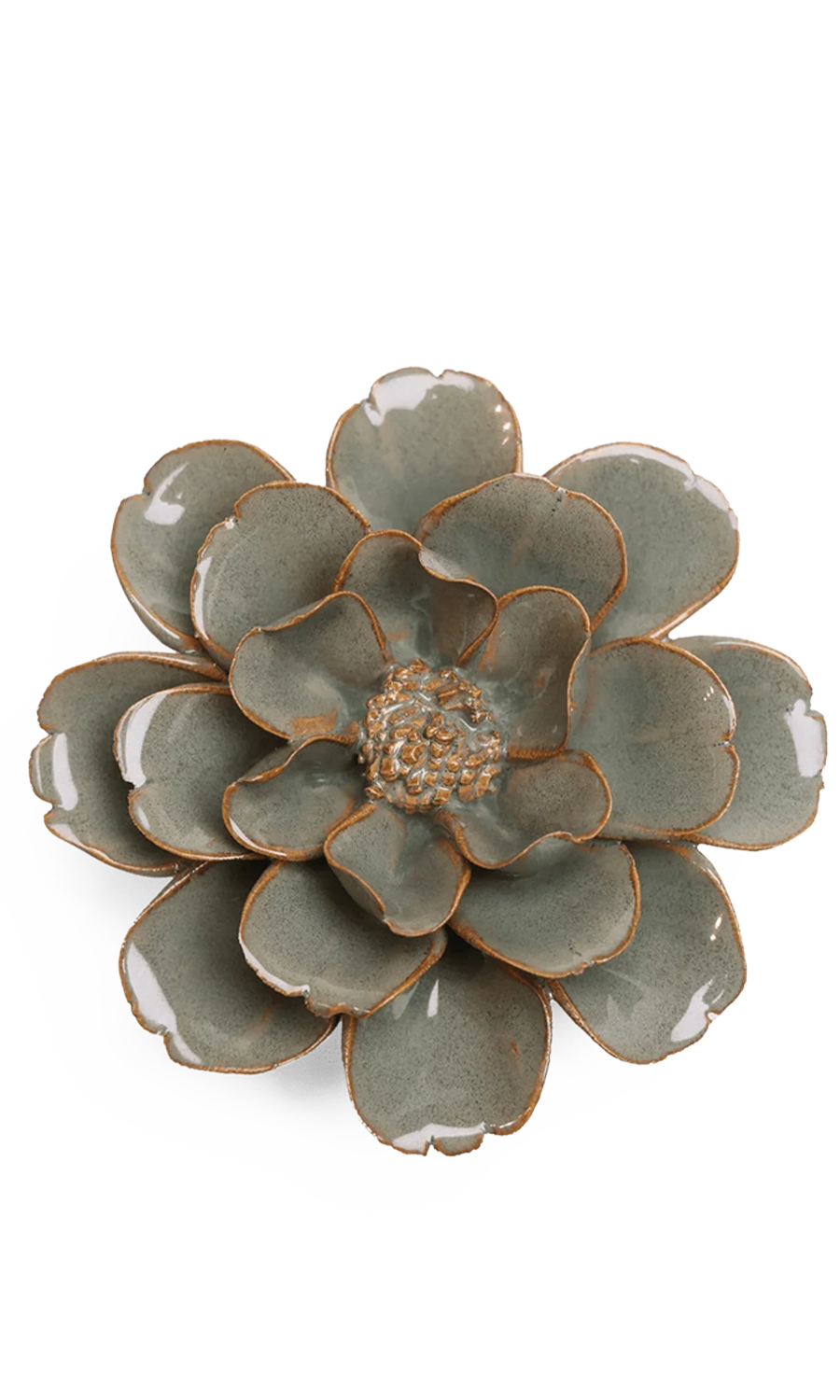 Moss Grey Oxeye Daisy ceramic wall flower — Japan Collection — designed in Toronto by Chive Studio