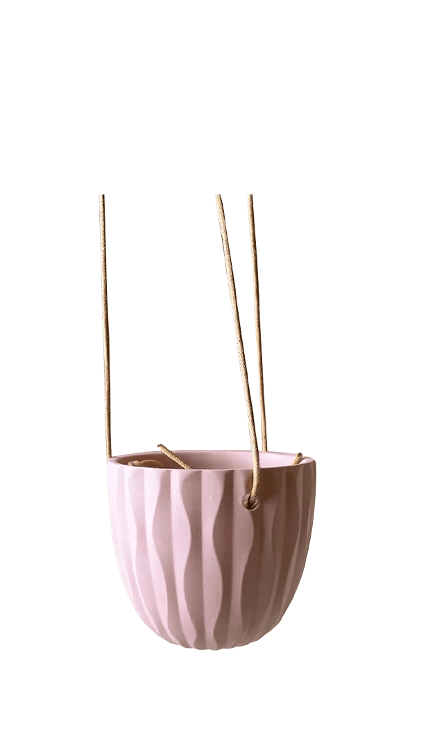 Clay Terra Cotta Ceramic Modern Hanging Planter - Virago - handmade by Chive Studio Toronto