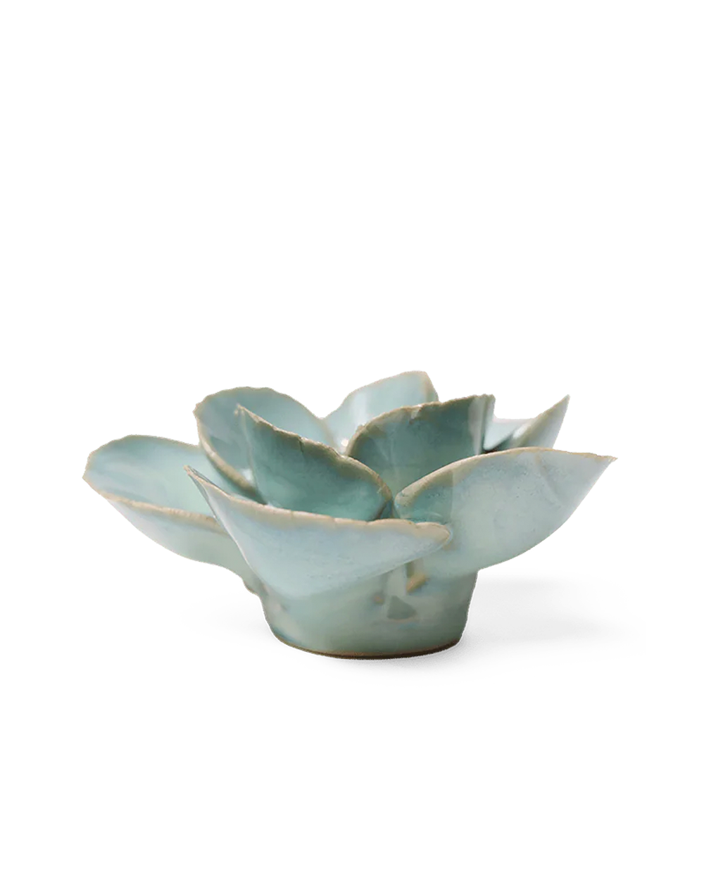 Milk Teal Poppy ceramic wall flower detail view — Chive Ceramics Studio