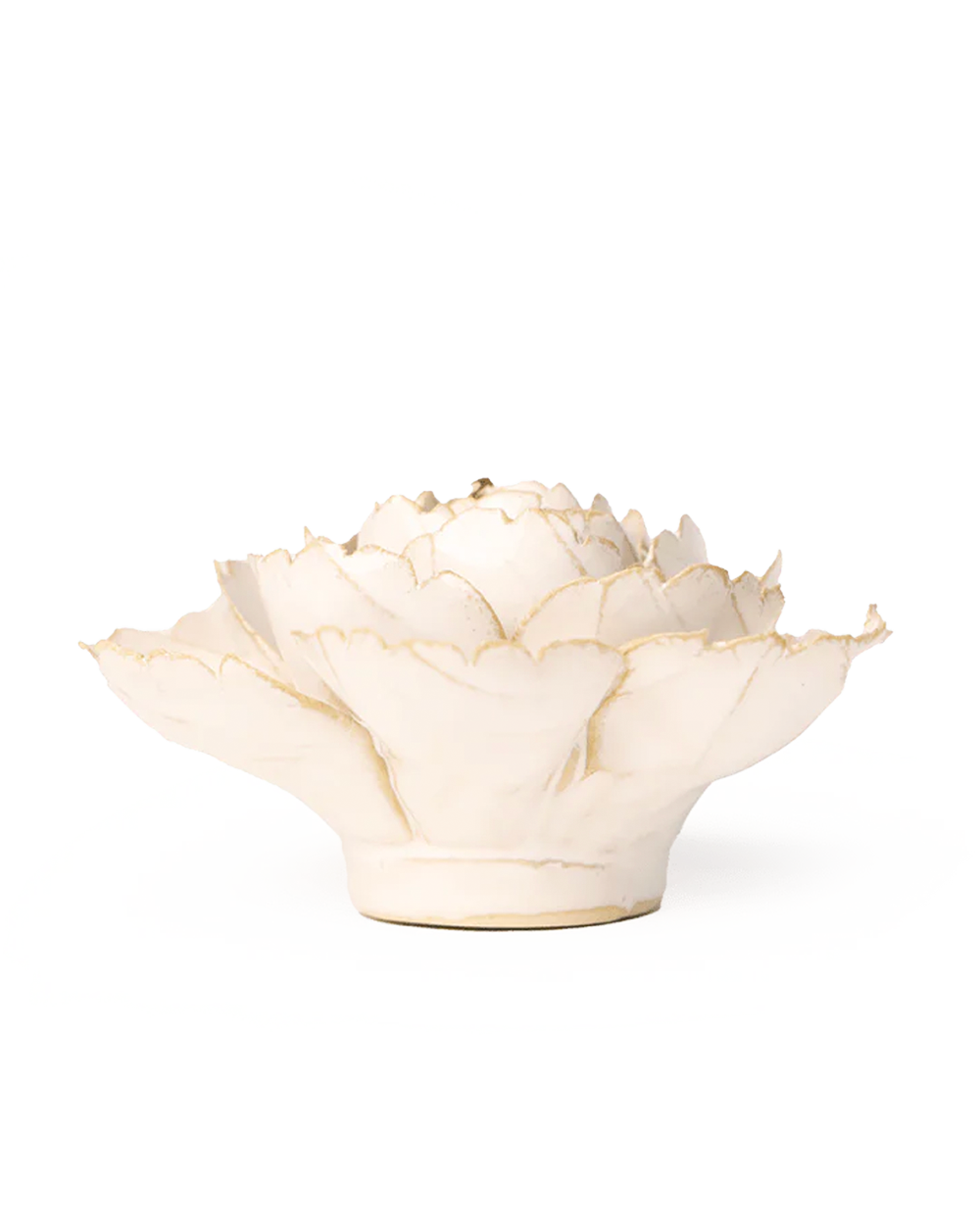 Ivory English Rose ceramic wall flower detail view — Chive Ceramics Studio
