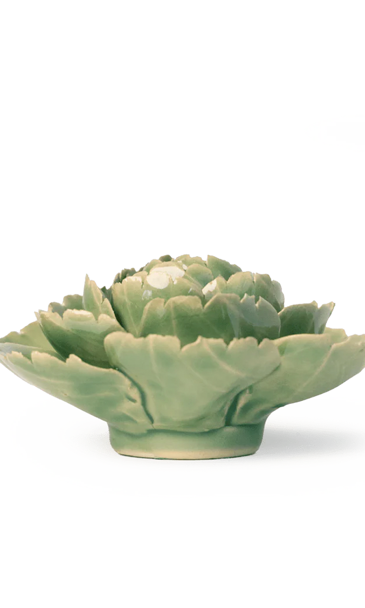 Jade Green English Rose ceramic wall flower detail view — Chive Ceramics Studio