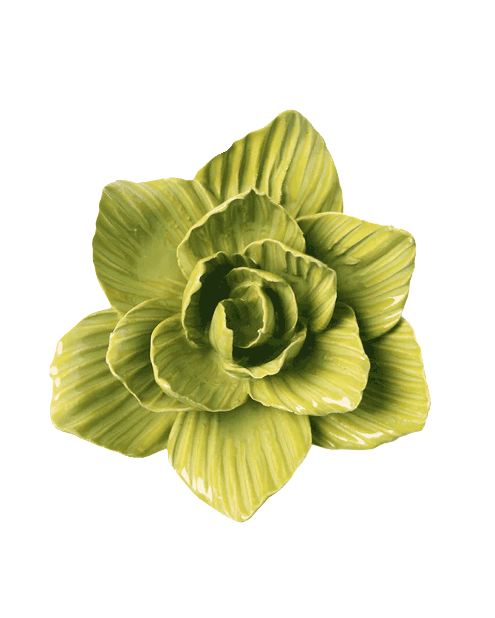 Chartreuse Gladiolus ceramic wall flower — English Garden Collection — Chive Ceramics Studio