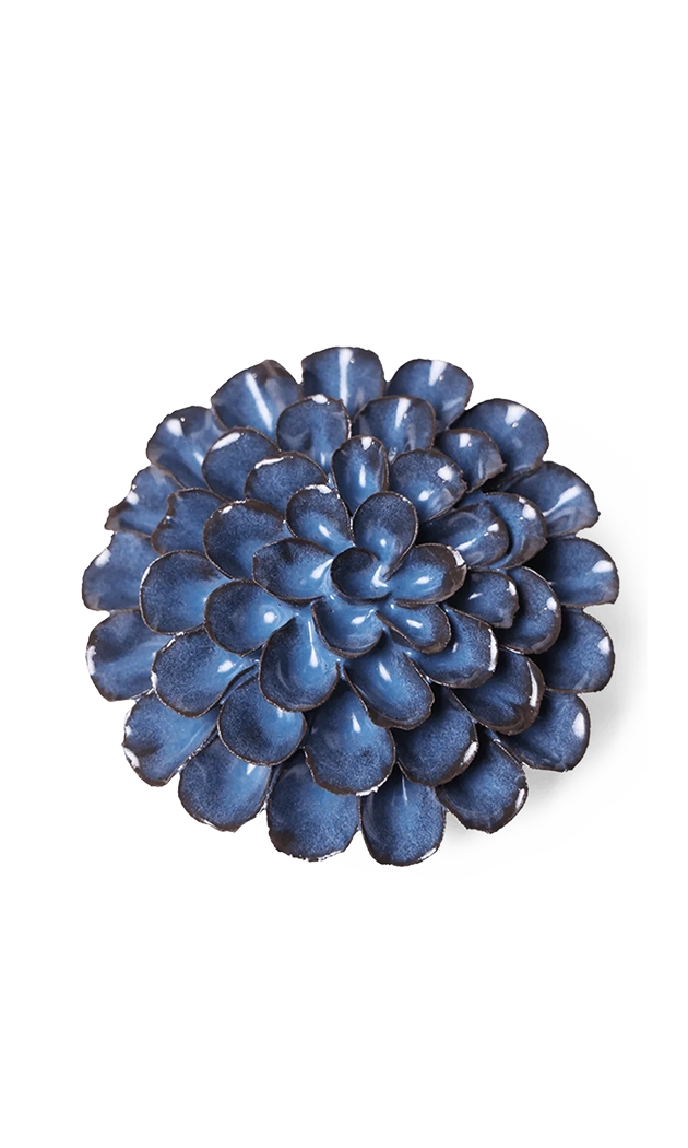 Blue Noir - Pompon Dahlia - handmade by Chive Studio Toronto