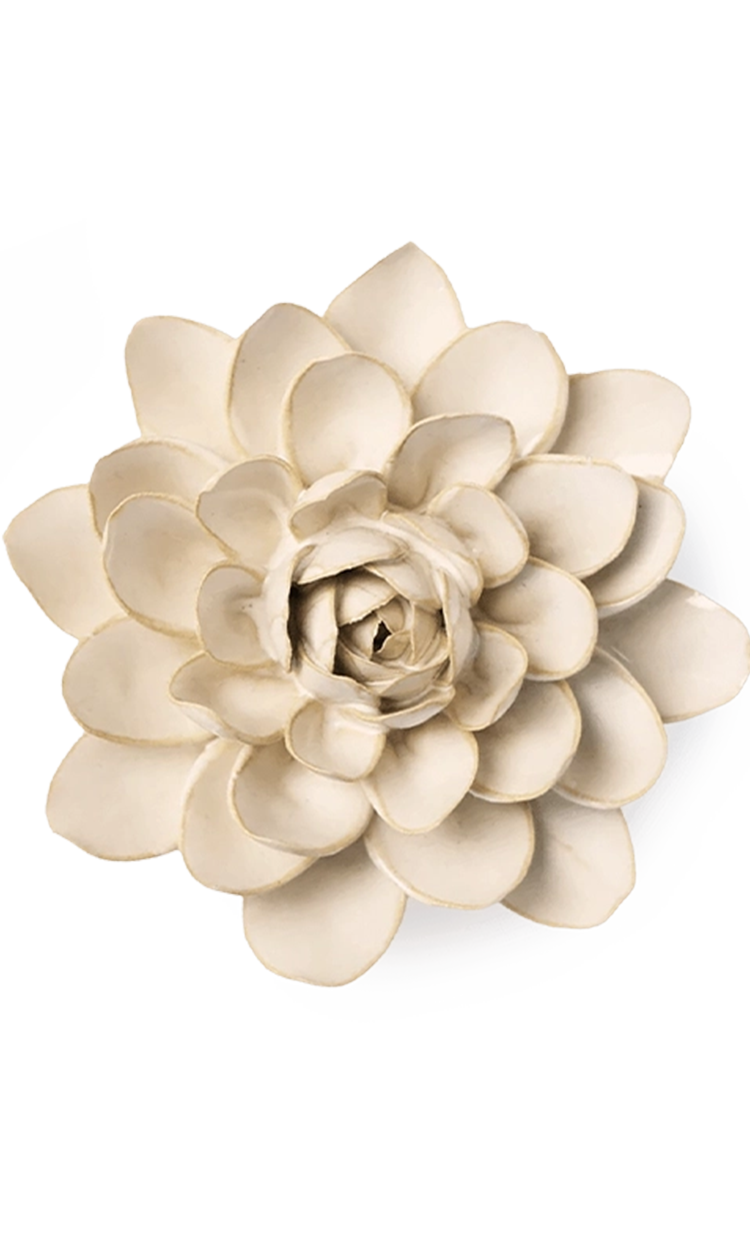 Ivory Snowdrop ceramic wall flower — English Garden Collection — Chive Ceramics Studio