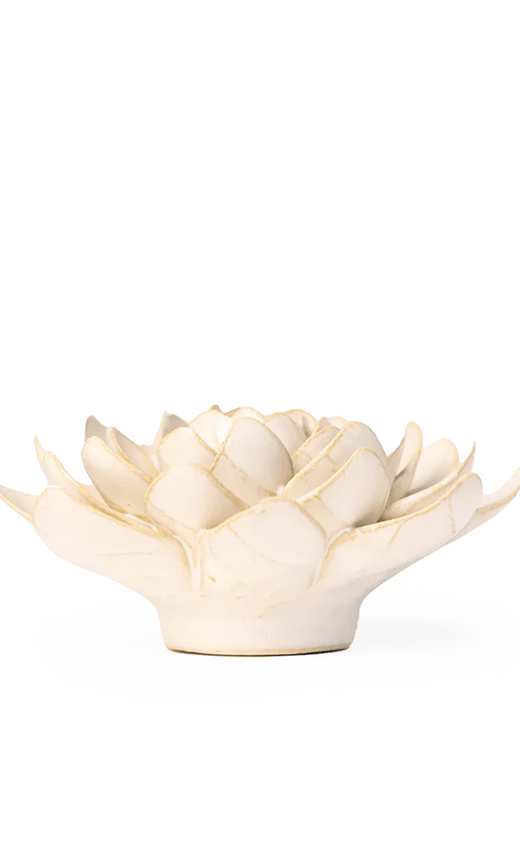 Ivory Snowdrop ceramic wall flower detail view — Chive Ceramics Studio
