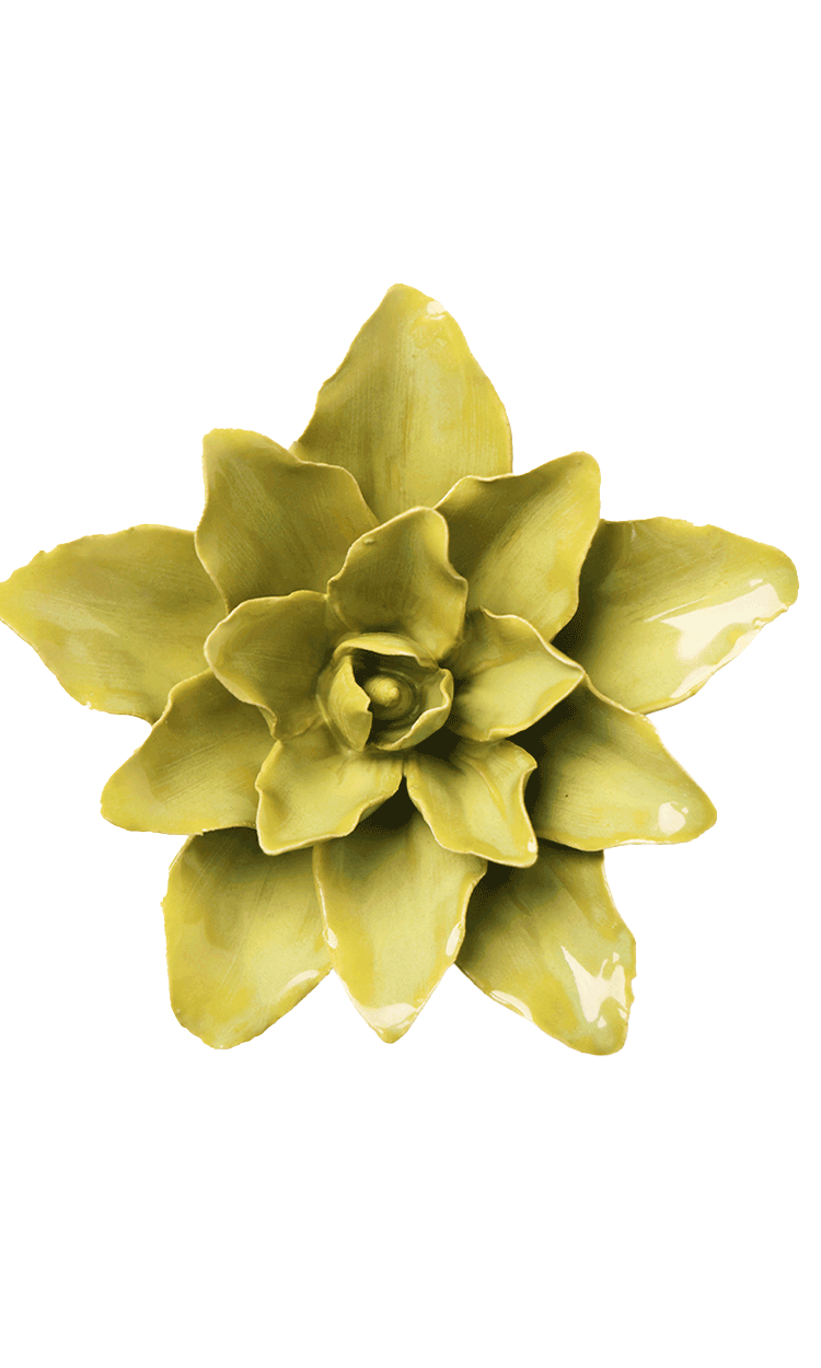 Chartreuse Tiger Lily ceramic wall flower — English Garden Collection — Chive Ceramics Studio