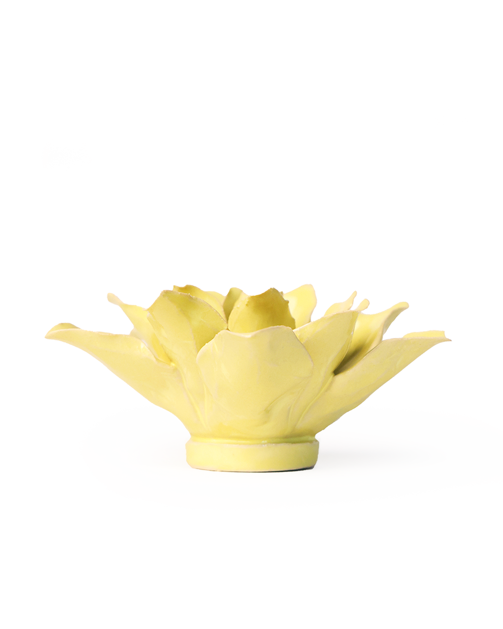 Lime Yellow Tiger Lily ceramic wall flower detail view — Chive Ceramics Studio