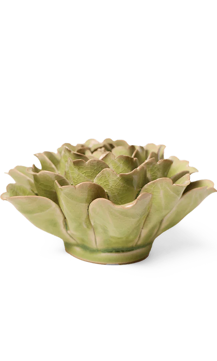 Peridot Peony ceramic wall flower — English Garden collection — designed in Toronto by Chive Studio