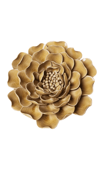 Caramel Charm Peony ceramic wall flower — English Garden Collection — Chive Ceramics Studio