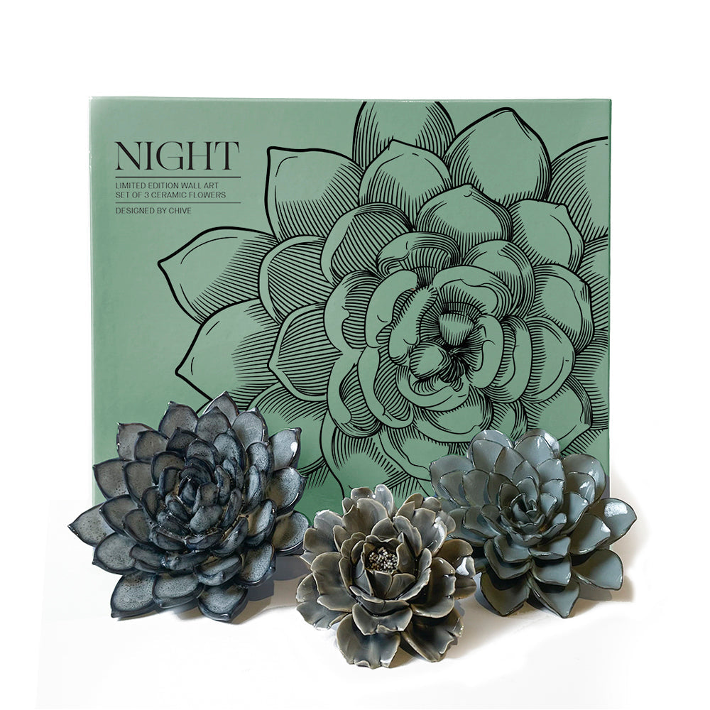 Ceramic Flower Wall Art Night Box Set