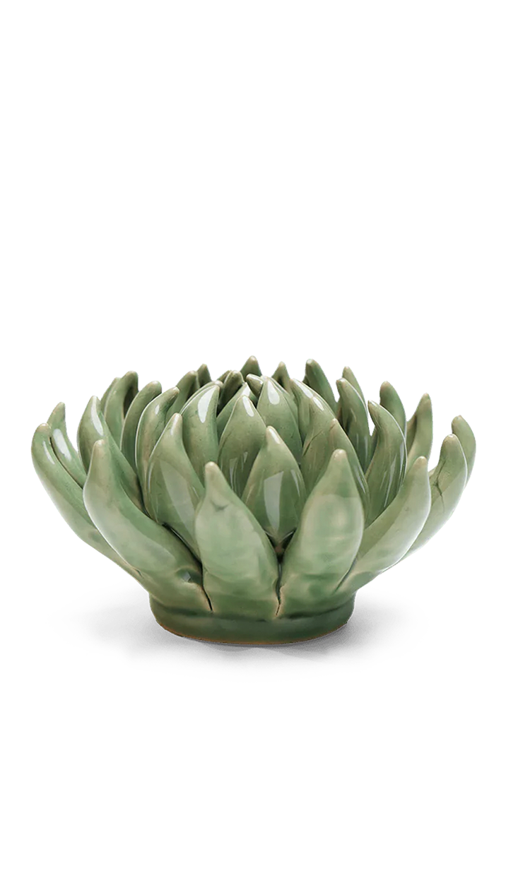 Jade Green Succulent ceramic wall flower detail view — Chive Ceramics Studio