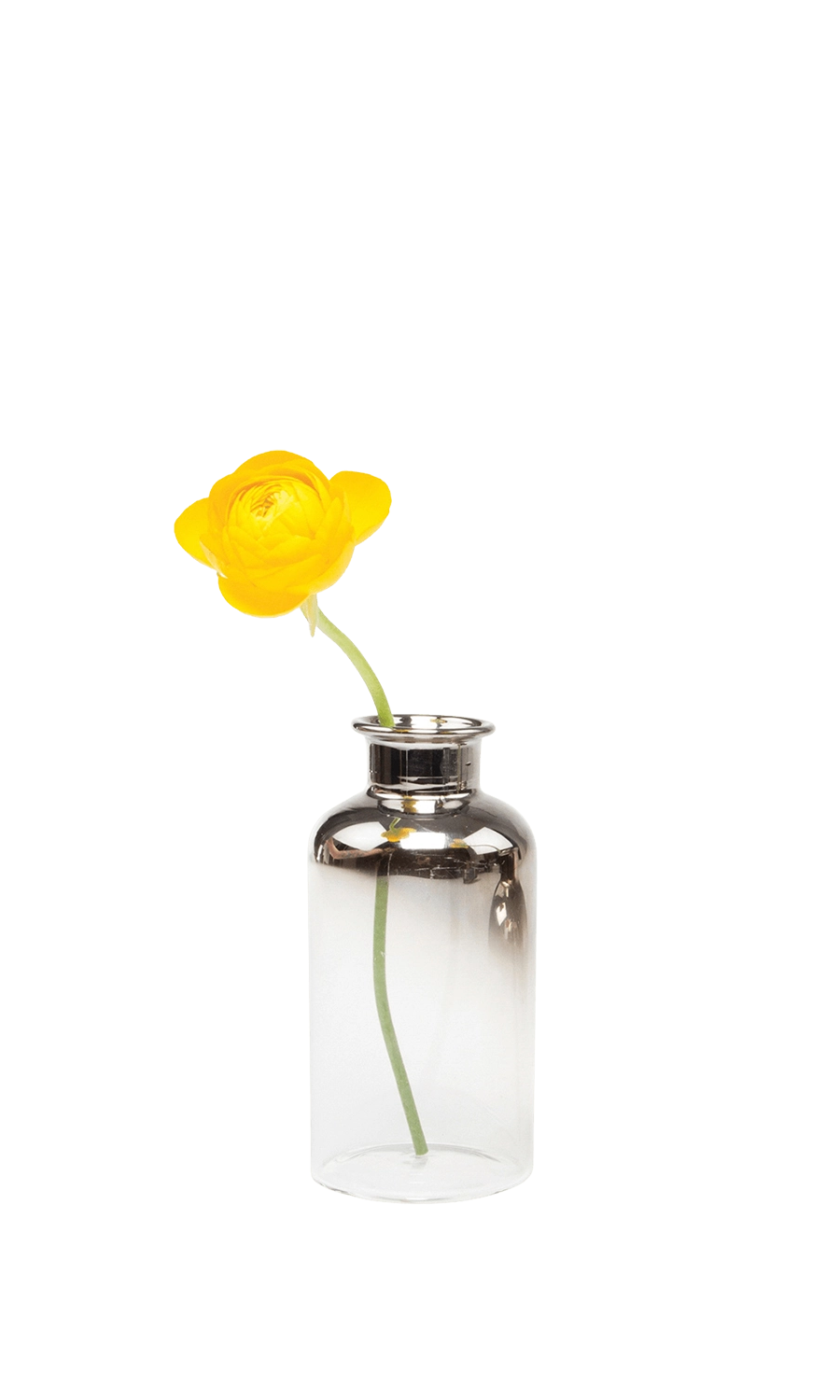 Silver Glass Modern Flower Vase - Aptar - handmade by Chive Studio Toronto