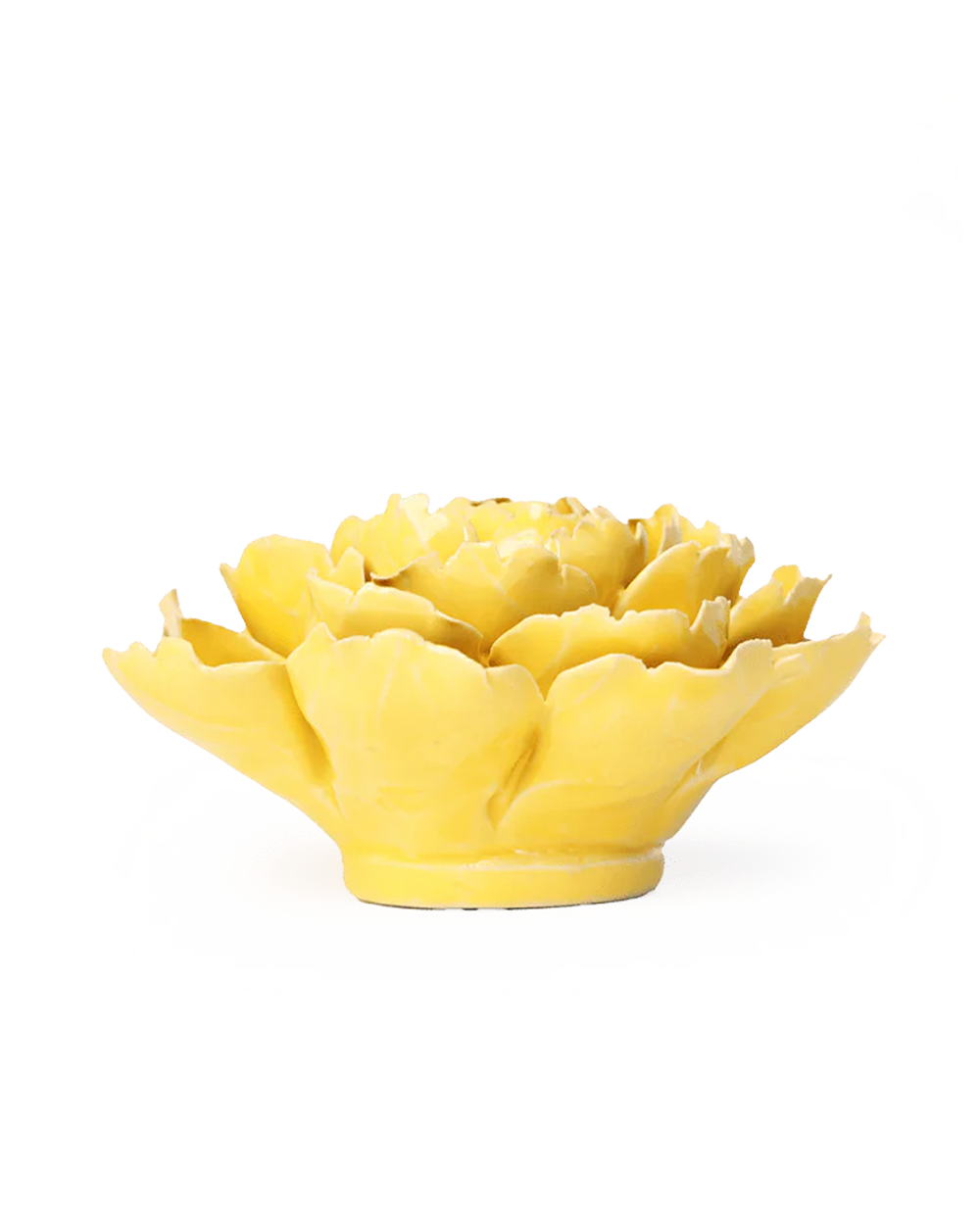 Buttercup Yellow Gay Paree Peony ceramic wall flower detail view — Chive Ceramics Studio