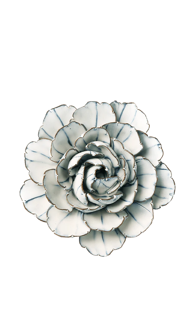 Blue White - Keiko Peony - handmade by Chive Studio Toronto