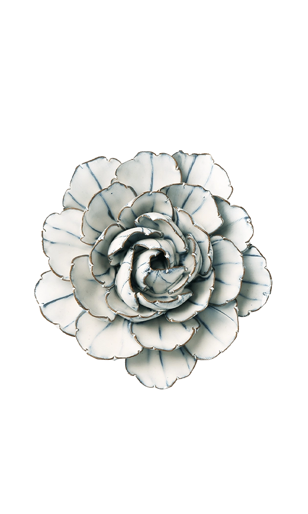 Blue White - Keiko Peony - handmade by Chive Studio Toronto