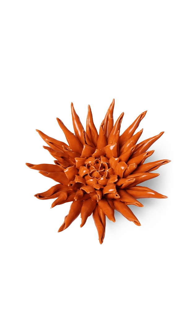 Orange - Ceramic Flower Large - handmade by Chive Studio Toronto