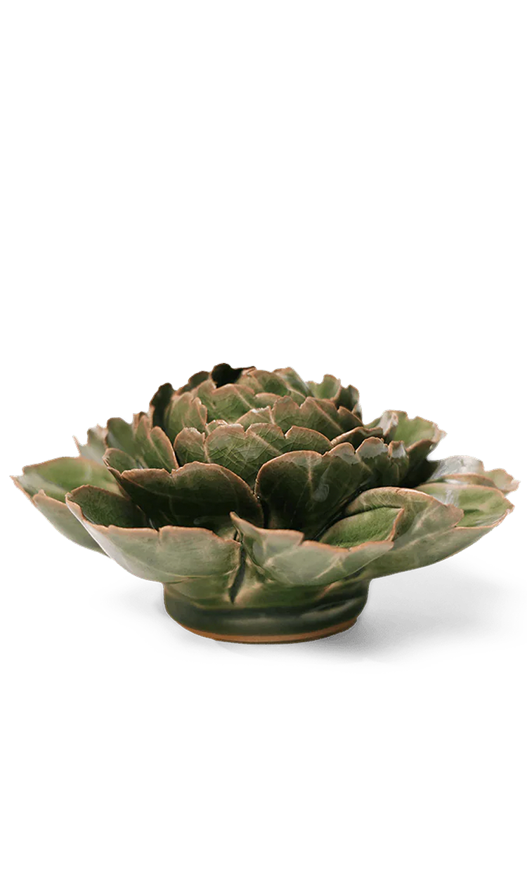 Avocado Green Rozella Peony ceramic flower — English Garden Collection — Designed by Chive Studio Toronto