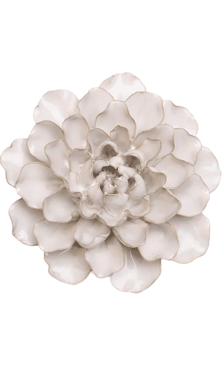 Ivory European Water Lily ceramic wall flower — English Garden Collection — Chive Ceramics Studio