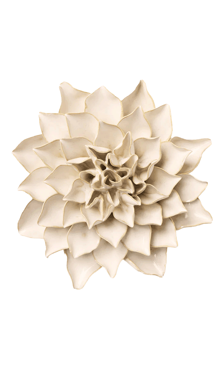 Ivory Autumn Azalea ceramic wall flower — English Garden Collection — Chive Ceramics Studio