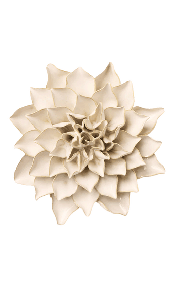 Ivory Autumn Azalea ceramic wall flower — English Garden Collection — Chive Ceramics Studio