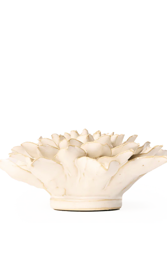Ivory Autumn Azalea ceramic wall flower detail view — Chive Ceramics Studio