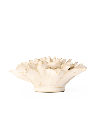 Ivory Autumn Azalea ceramic wall flower detail view — Chive Ceramics Studio