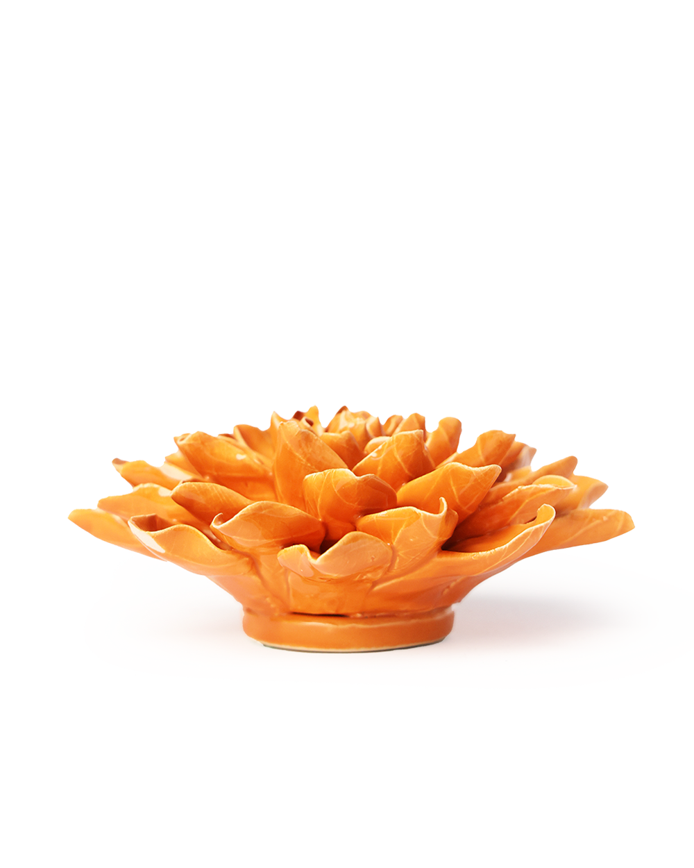 orange autumn azalea ceramic wall flower — English Garden Collection — handmade by Chive Studio Toronto
