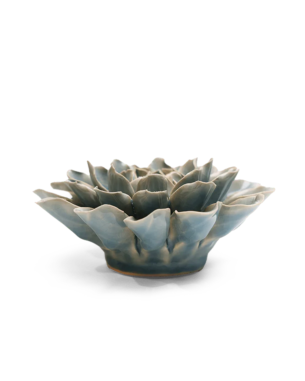 Powder Blue Aphrodite Dahlia ceramic wall flower — English Garden collection — by Chive Studio