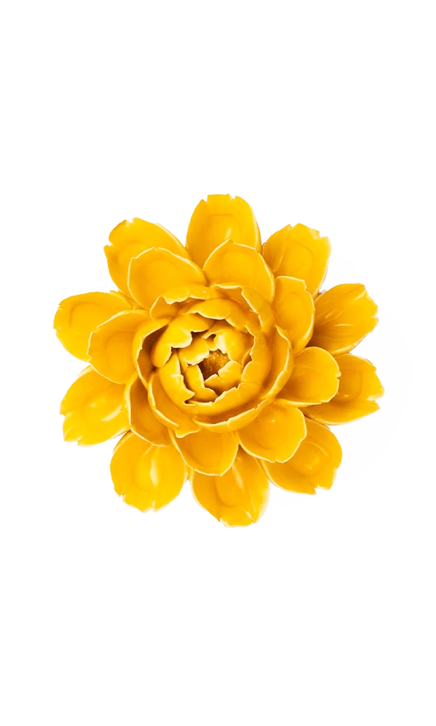 Burnt Yellow - Empire Cabbage Flower - handmade by Chive Studio Toronto