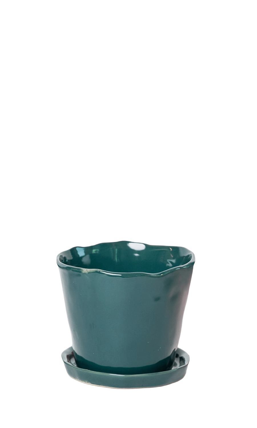 Spruce Large Ceramic Plant Pot with Drainage Hole and Saucer - Tika - handmade by Chive Studio Toronto