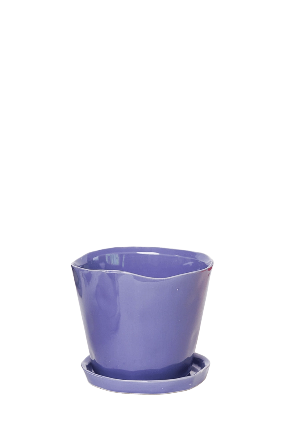 Ultra Violet Large Ceramic Plant Pot with Drainage Hole and Saucer - Tika - handmade by Chive Studio Toronto